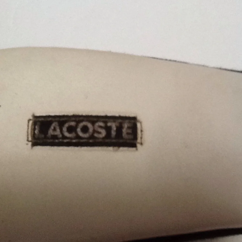 Vintage Lacoste Aimee Black/White Button Wedge‎ Sandals Old Money Quiet Luxury